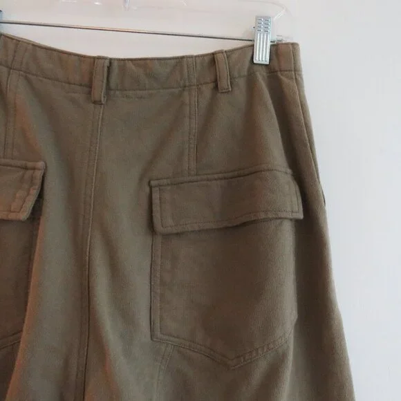 ACACIA Dublin Pant in Moss Green Size S Cotton Raw Hem Casual Travel Vacation - Picture 7 of 16